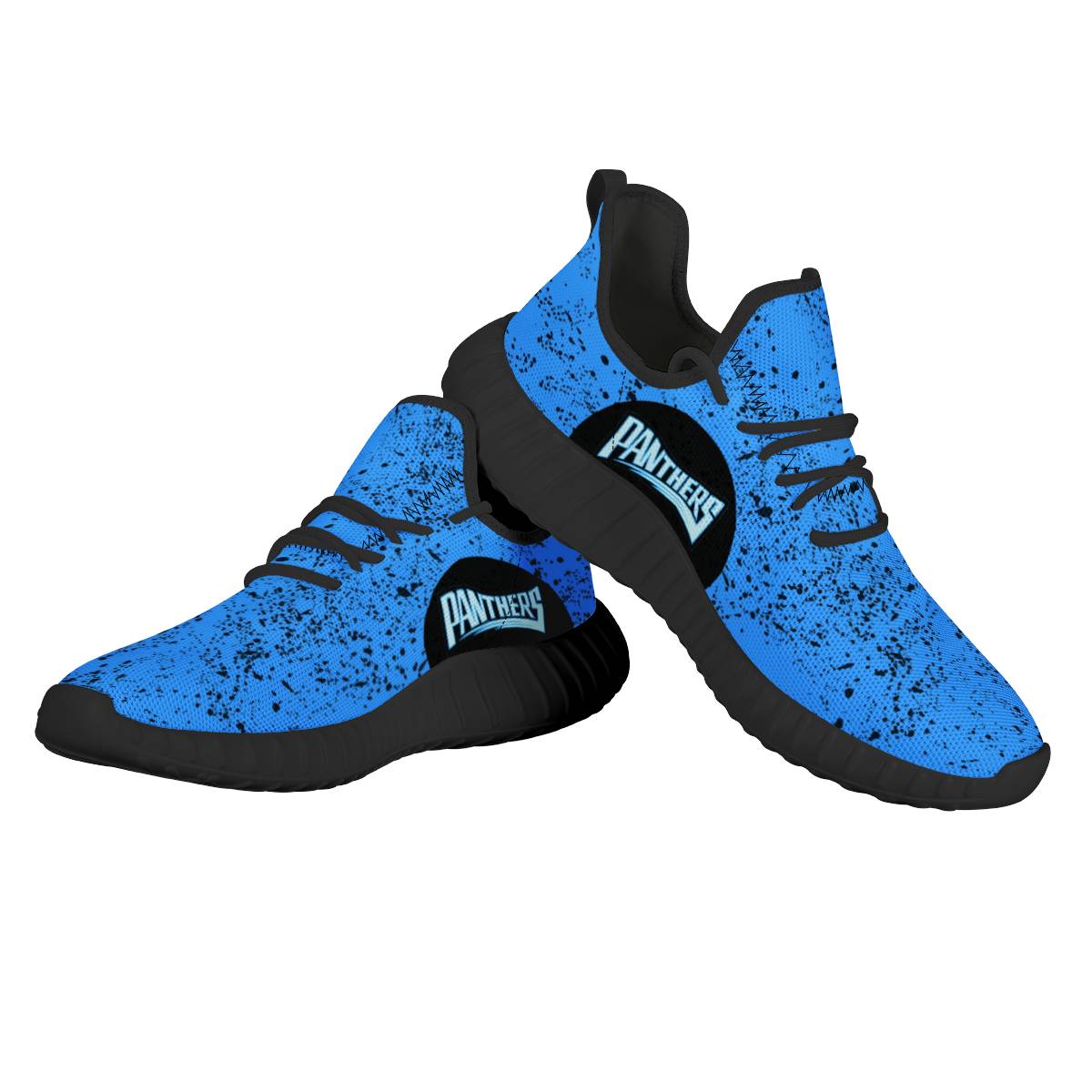 Women's Carolina Panthers Mesh Knit Sneakers/Shoes 001